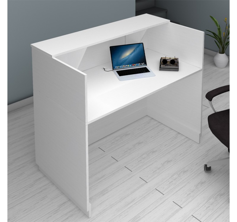 Γραφείο υποδοχής - reception Gemini Megapap χρώμα λευκό 150x70x110εκ.