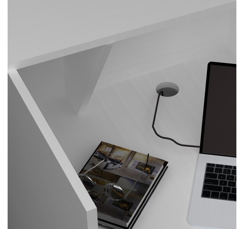 Γραφείο υποδοχής - reception Gemini Megapap χρώμα λευκό 150x70x110εκ.