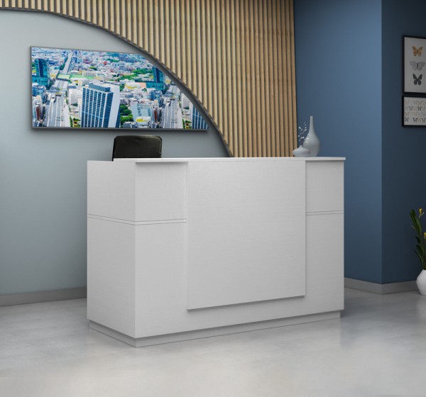 Γραφείο υποδοχής - reception Gemini Megapap χρώμα λευκό 180x70x110εκ.