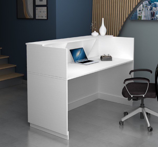 Γραφείο υποδοχής - reception Gemini Megapap χρώμα λευκό 180x70x110εκ.