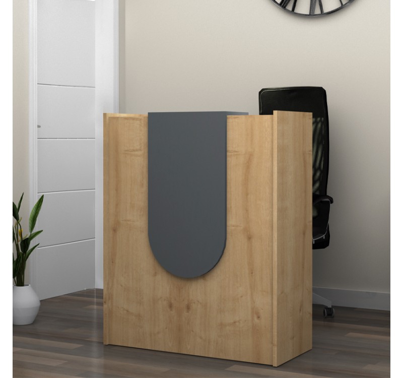 Γραφείο υποδοχής - reception Mezzo Megapap χρώμα φυσικό οξιάς - ανθρακί 90x40x110εκ.