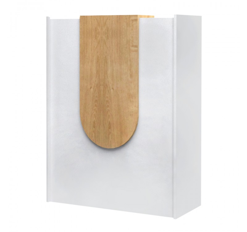 Γραφείο υποδοχής - reception Mezzo Megapap χρώμα λευκό - φυσικό οξιάς 90x40x110εκ.