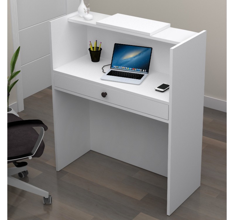 Γραφείο υποδοχής - reception Mezzo Megapap χρώμα λευκό 90x40x110εκ.