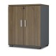 Ντουλάπι γραφείου με κλειδαριά επαγγελματικό Venturo Megapap χρώμα ανθρακί - καρυδί 80x40x80εκ.