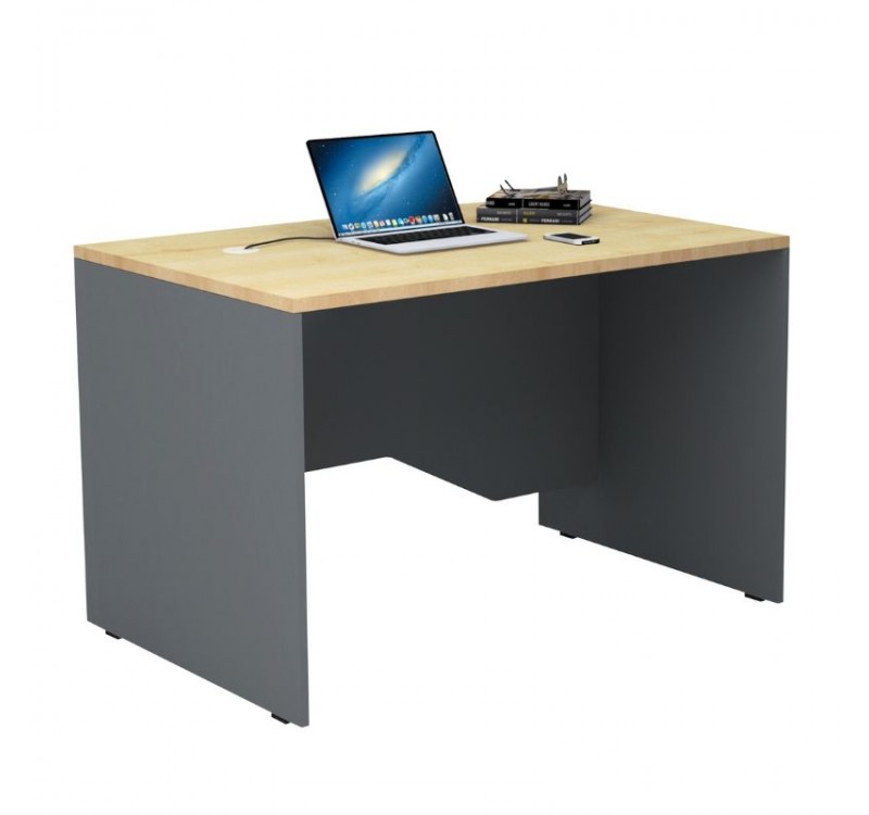 Γραφείο επαγγελματικό Venturo Megapap χρώμα ανθρακί - φυσικό οξιάς 120x80x75εκ.