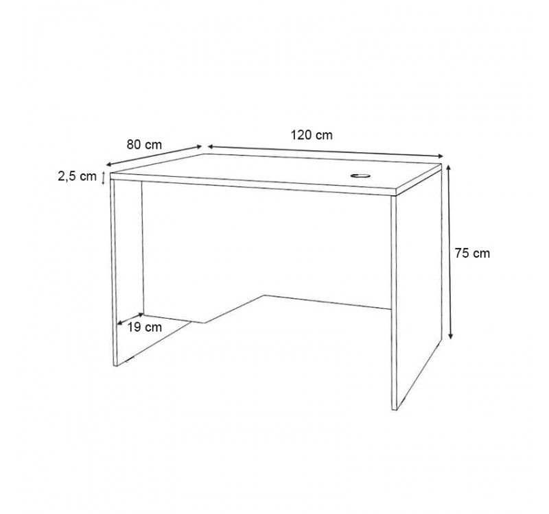 Γραφείο επαγγελματικό Venturo Megapap χρώμα ανθρακί - καρυδί 120x80x75εκ.
