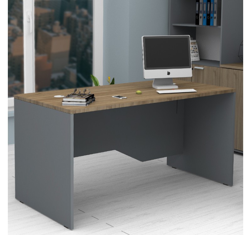 Γραφείο επαγγελματικό Venturo Megapap χρώμα ανθρακί - καρυδί 150x80x75εκ.