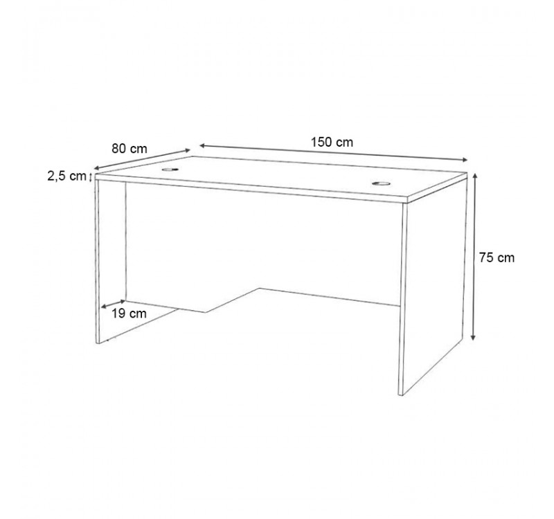 Γραφείο επαγγελματικό Venturo Megapap χρώμα ανθρακί - καρυδί 150x80x75εκ.