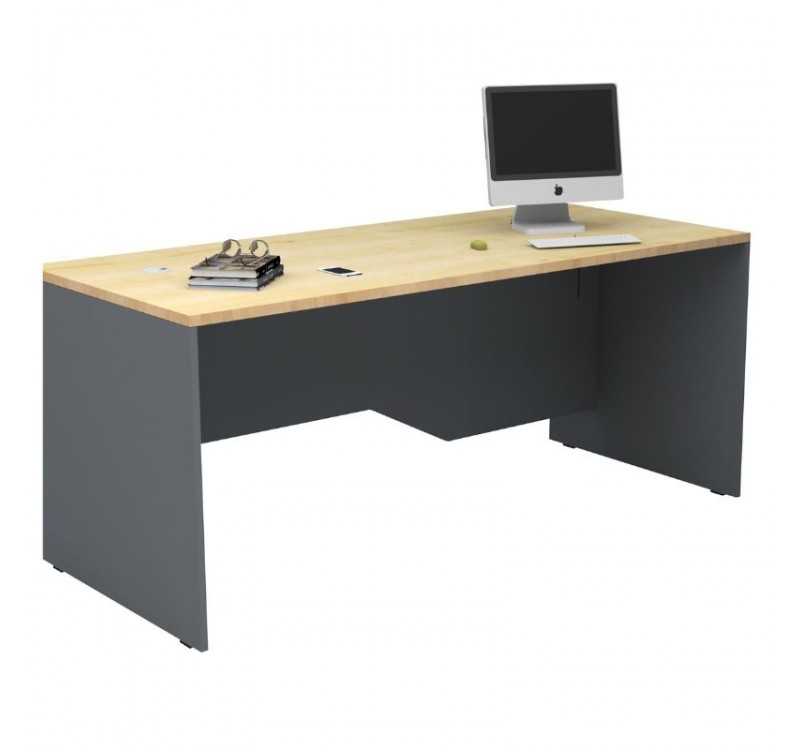 Γραφείο επαγγελματικό Venturo Megapap χρώμα ανθρακί - φυσικό οξιάς 180x80x75εκ.