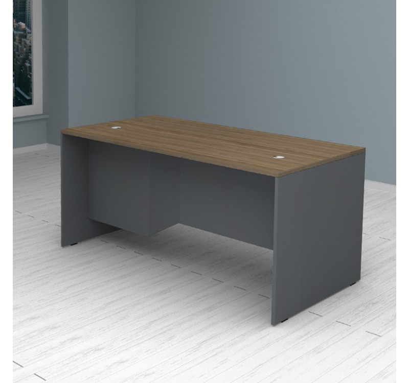 Γραφείο επαγγελματικό Venturo Megapap χρώμα ανθρακί - καρυδί 180x80x75εκ.