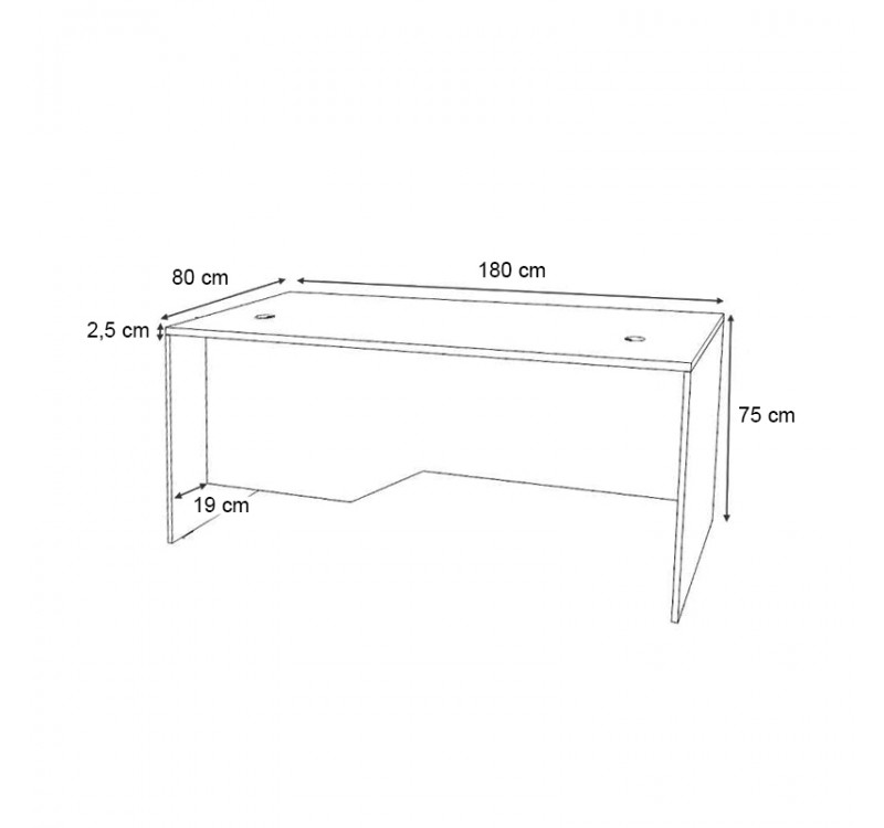 Γραφείο επαγγελματικό Venturo Megapap χρώμα ανθρακί - καρυδί 180x80x75εκ.