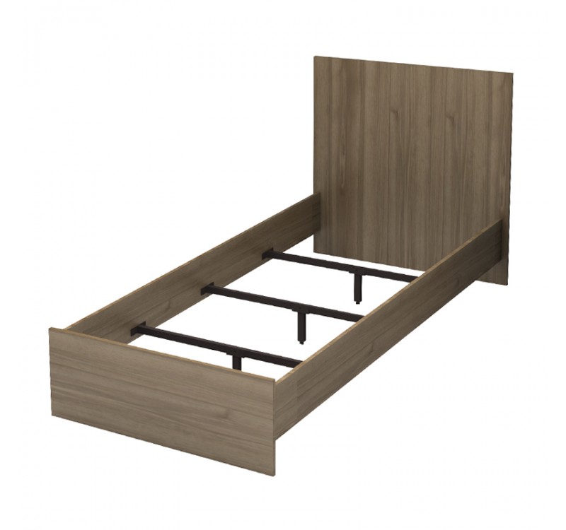 Κρεβάτι Troy Megapap χρώμα καρυδί 100x200εκ.