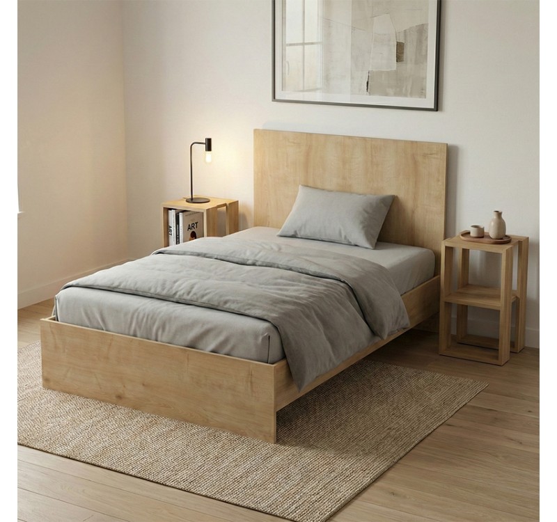 Κρεβάτι Troy Megapap χρώμα φυσικό οξιάς 120x200εκ.