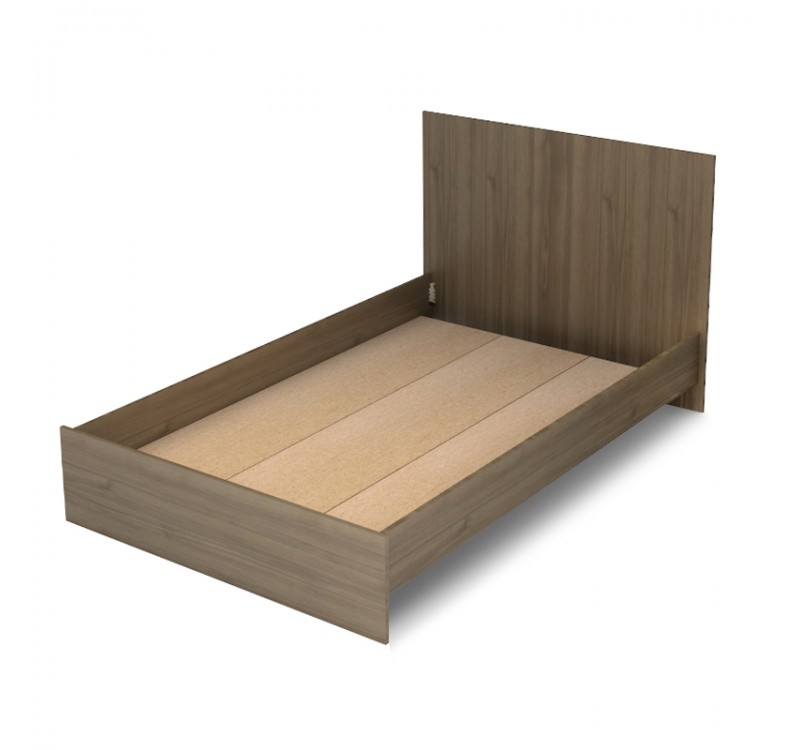 Κρεβάτι Troy Megapap χρώμα καρυδί 120x200εκ.