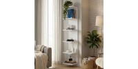 Βιβλιοθήκη - Ραφιέρα τοίχου Silver Megapap χρώμα λευκό 34,6x31,5x180εκ.