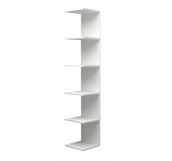 Βιβλιοθήκη - Ραφιέρα τοίχου Silver Megapap χρώμα λευκό 34,6x31,5x180εκ.