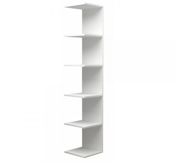 Βιβλιοθήκη - Ραφιέρα τοίχου Silver Megapap χρώμα λευκό 34,6x31,5x180εκ.