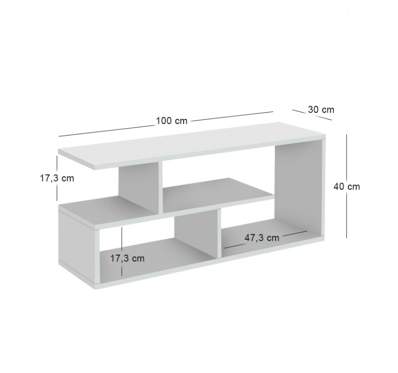Έπιπλο τηλεόρασης Forever Megapap χρώμα λευκό 100x30x40cm.