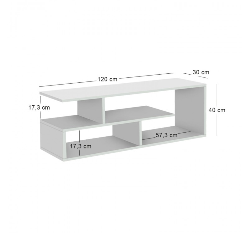Έπιπλο τηλεόρασης Forever Megapap χρώμα λευκό 120x30x40cm.