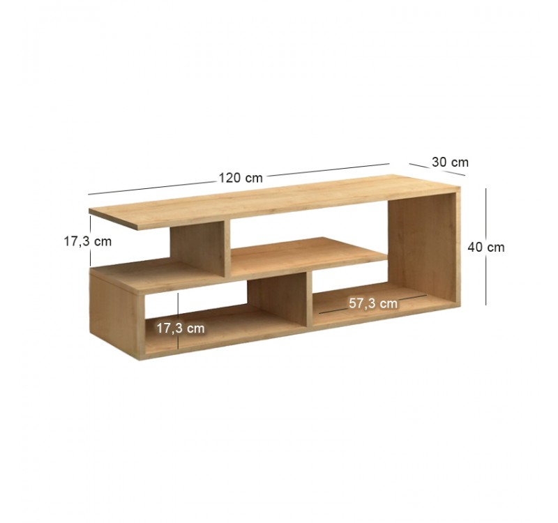 Έπιπλο τηλεόρασης Forever Megapap χρώμα φυσικό οξιάς 120x30x40cm.