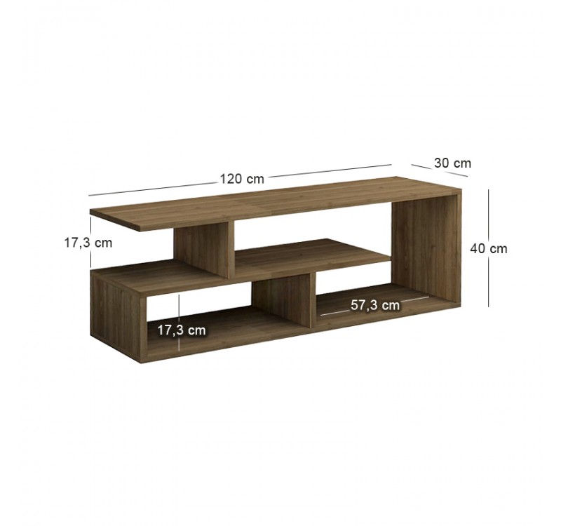 Έπιπλο τηλεόρασης Forever Megapap χρώμα καρυδί 120x30x40cm.