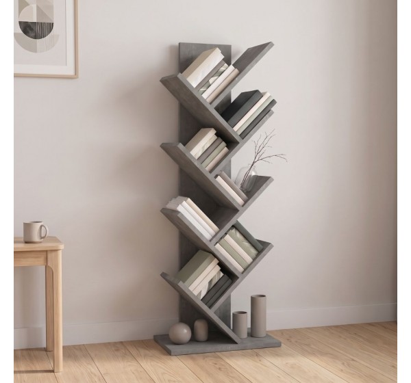 Βιβλιοθήκη Maxy Megapap χρώμα γκρι σκυροδέματος 45x26,4x120εκ.