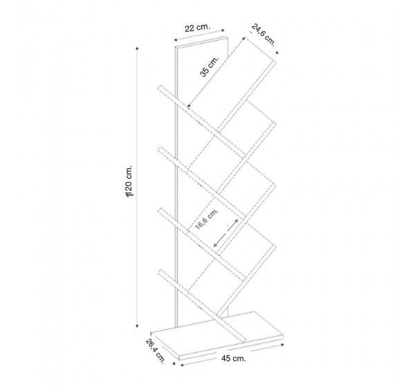 Βιβλιοθήκη Maxy Megapap χρώμα γκρι σκυροδέματος 45x26,4x120εκ.