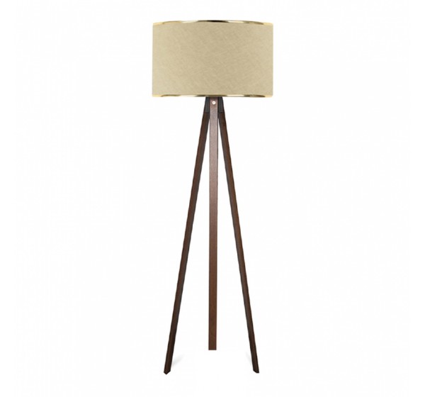 Φωτιστικό δαπέδου Rosling Megapap Mdf/ύφασμα Pvc χρώμα καρυδί/μπεζ 38x21x140εκ.