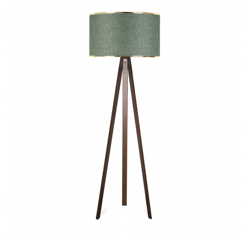 Φωτιστικό δαπέδου Rosling Megapap Mdf/ύφασμα Pvc χρώμα καρυδί/κυπαρισσί 38x21x140εκ.