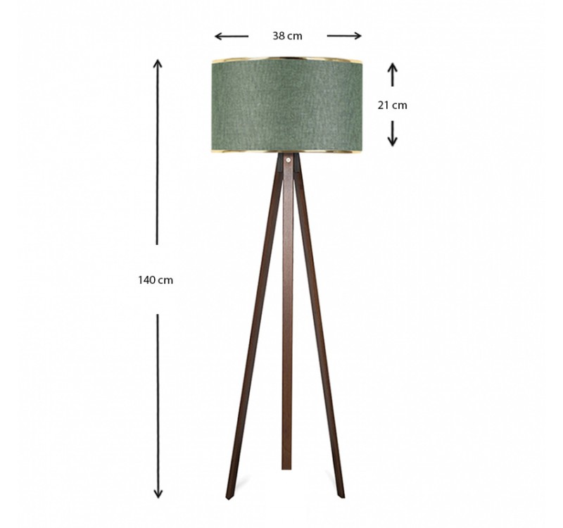 Φωτιστικό δαπέδου Rosling Megapap Mdf/ύφασμα Pvc χρώμα καρυδί/κυπαρισσί 38x21x140εκ.