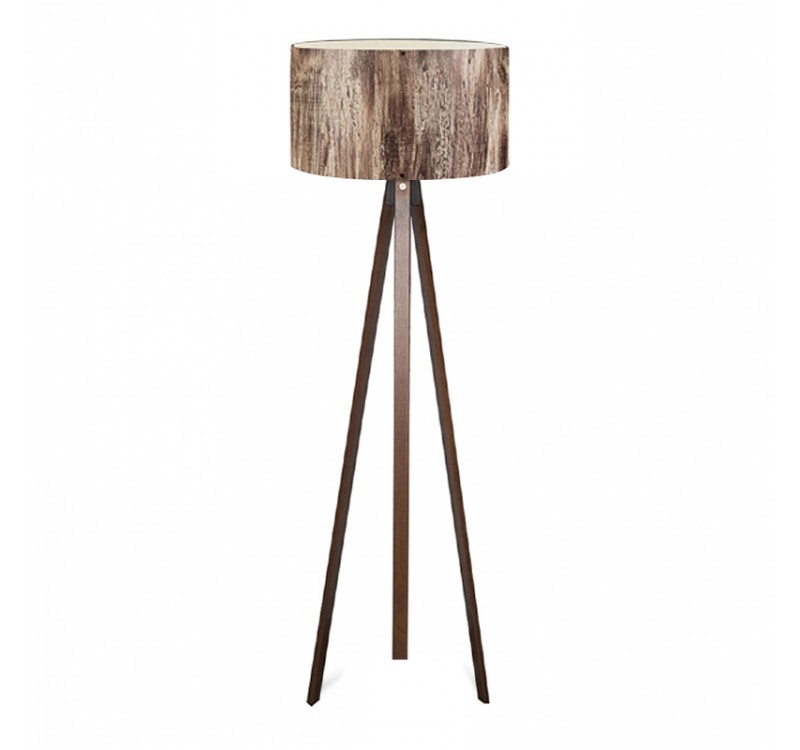 Φωτιστικό δαπέδου Rosling Megapap Mdf/ύφασμα Pvc χρώμα καρυδί/καφέ 38x21x140εκ.