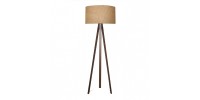 Φωτιστικό δαπέδου Rosling Megapap Mdf/ύφασμα Pvc χρώμα καρυδί/φυσικό 38x38x140εκ.