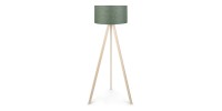 Φωτιστικό δαπέδου Rosling Megapap Mdf/ύφασμα Pvc χρώμα φυσικό/χακί 38x38x140εκ.