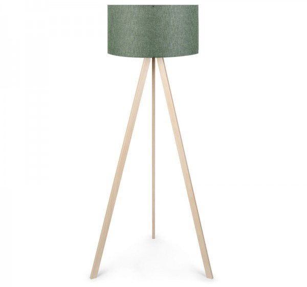 Φωτιστικό δαπέδου Rosling Megapap Mdf/ύφασμα Pvc χρώμα φυσικό/χακί 38x38x140εκ.