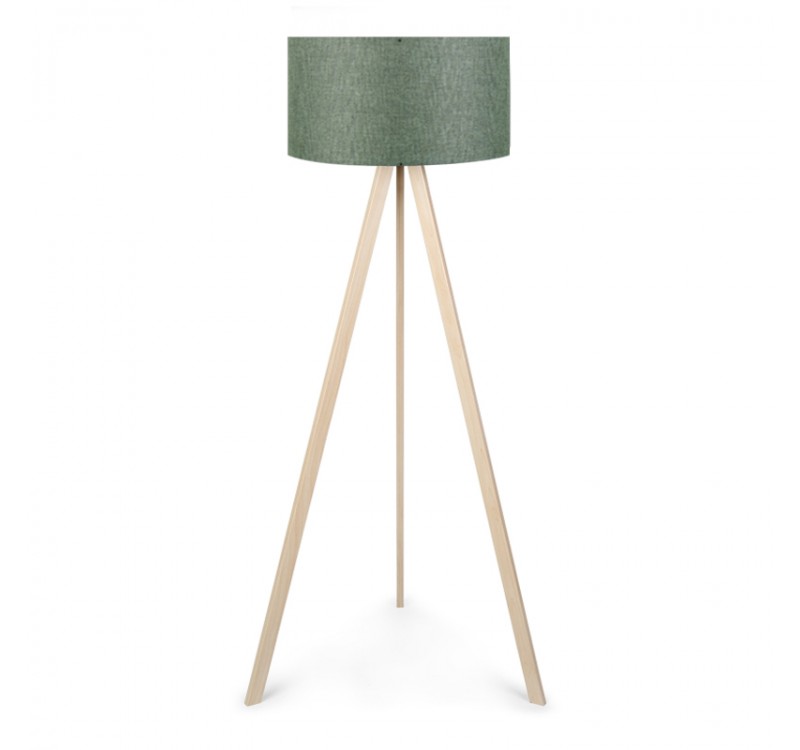 Φωτιστικό δαπέδου Rosling Megapap Mdf/ύφασμα Pvc χρώμα φυσικό/χακί 38x38x140εκ.