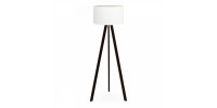 Φωτιστικό δαπέδου Rosling Megapap Mdf/ύφασμα Pvc χρώμα μαύρο - λευκό 38x38x140εκ.