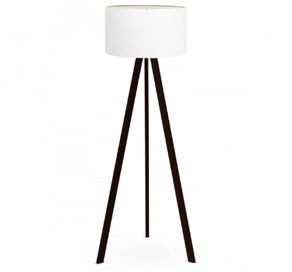 Φωτιστικό δαπέδου Rosling Megapap Mdf/ύφασμα Pvc χρώμα μαύρο - λευκό 38x38x140εκ.