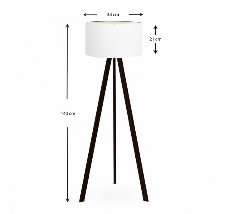 Φωτιστικό δαπέδου Rosling Megapap Mdf/ύφασμα Pvc χρώμα μαύρο - λευκό 38x38x140εκ.