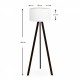 Φωτιστικό δαπέδου Rosling Megapap Mdf/ύφασμα Pvc χρώμα μαύρο - λευκό 38x38x140εκ.