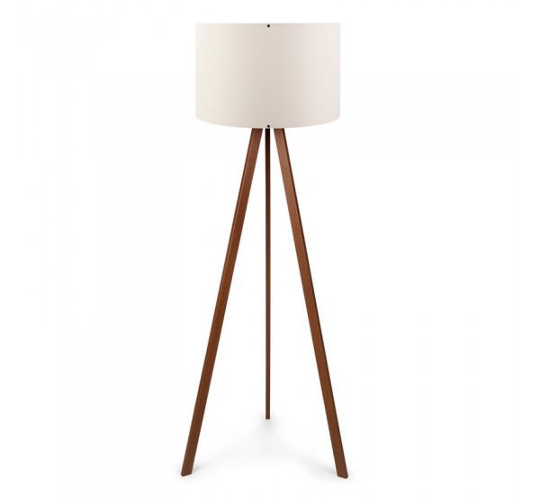 Φωτιστικό δαπέδου Rosling Megapap Mdf/ύφασμα Pvc χρώμα καρυδί/μπεζ 38x21x140εκ.