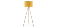 Φωτιστικό δαπέδου Rosling Megapap Mdf/ύφασμα Pvc χρώμα φυσικό/κροκί 38x21x140εκ.