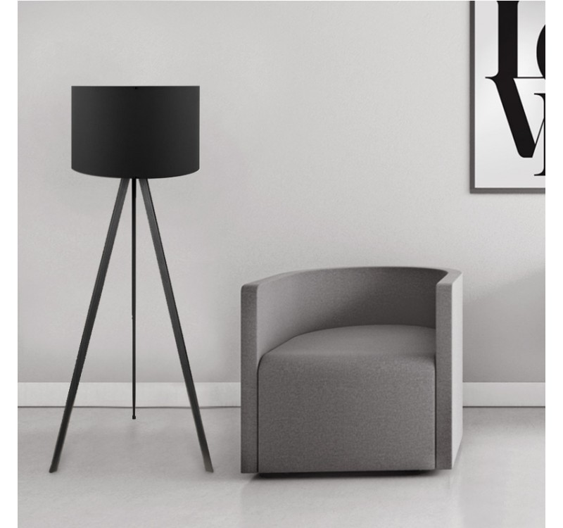 Φωτιστικό δαπέδου Rosling Megapap Mdf/ύφασμα Pvc χρώμα μαύρο 38x21x140εκ.