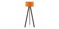 Φωτιστικό δαπέδου Rosling Megapap Mdf/ύφασμα Pvc χρώμα μαύρο/πορτοκαλί 38x21x140εκ.