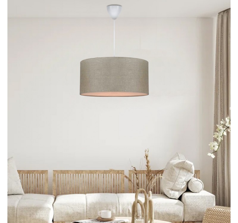 Φωτιστικό οροφής Monahan Megapap υφασμάτινο μονόφωτο χρώμα μπεζ άμμου 38x20x70εκ.