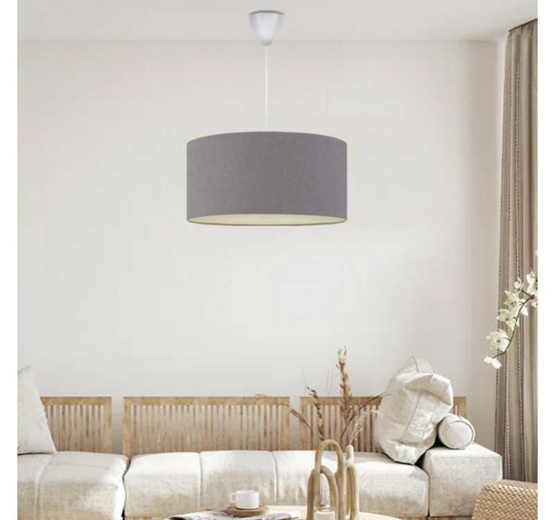 Φωτιστικό οροφής Monahan Megapap υφασμάτινο μονόφωτο χρώμα γκρι 38x20x70εκ.