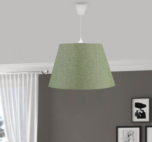 Φωτιστικό οροφής Elanor Megapap υφασμάτινο μονόφωτο χρώμα κυπαρισσί 37x21x70εκ.