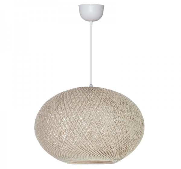 Φωτιστικό οροφής Gibson Megapap από σχοινί μονόφωτο χρώμα μπεζ 40x21x70εκ.