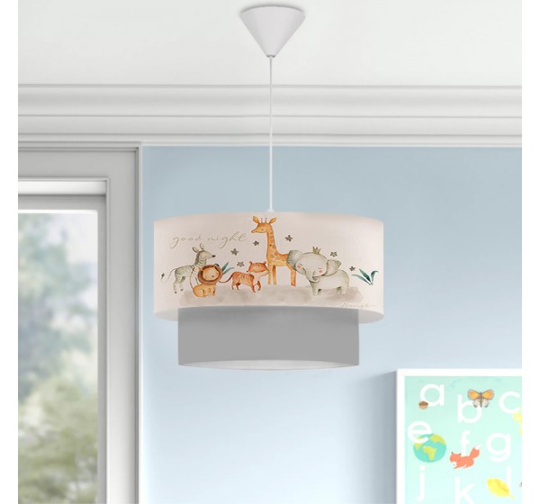 Φωτιστικό οροφής Goofy Megapap υφασμάτινο μονόφωτο με χαριτωμένα ζωάκια 30x20x70εκ.