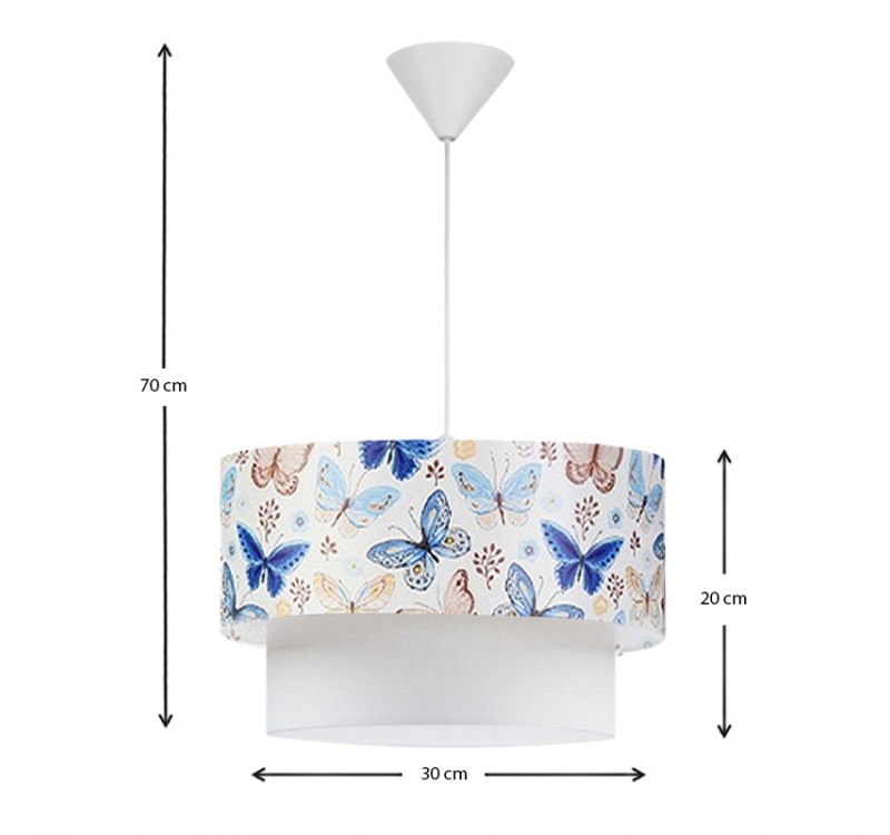 Φωτιστικό οροφής Goofy Megapap υφασμάτινο μονόφωτο με χαριτωμένες πεταλούδες 30x20x70εκ.