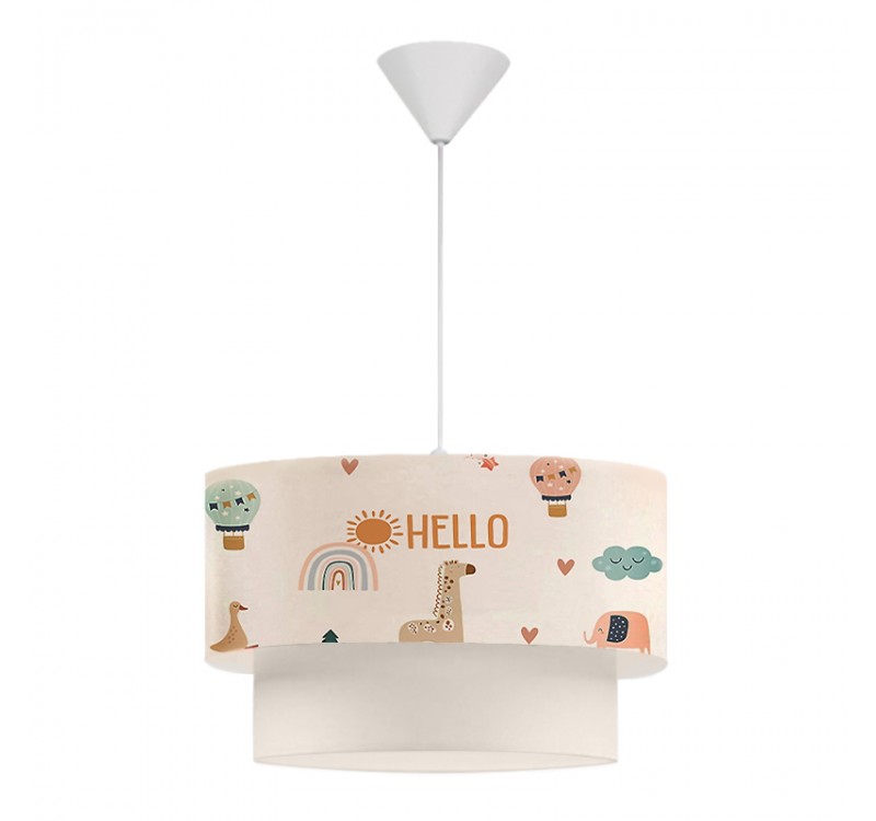 Φωτιστικό οροφής Goofy Megapap υφασμάτινο μονόφωτο με χαριτωμένα ζωάκια 30x20x70εκ.